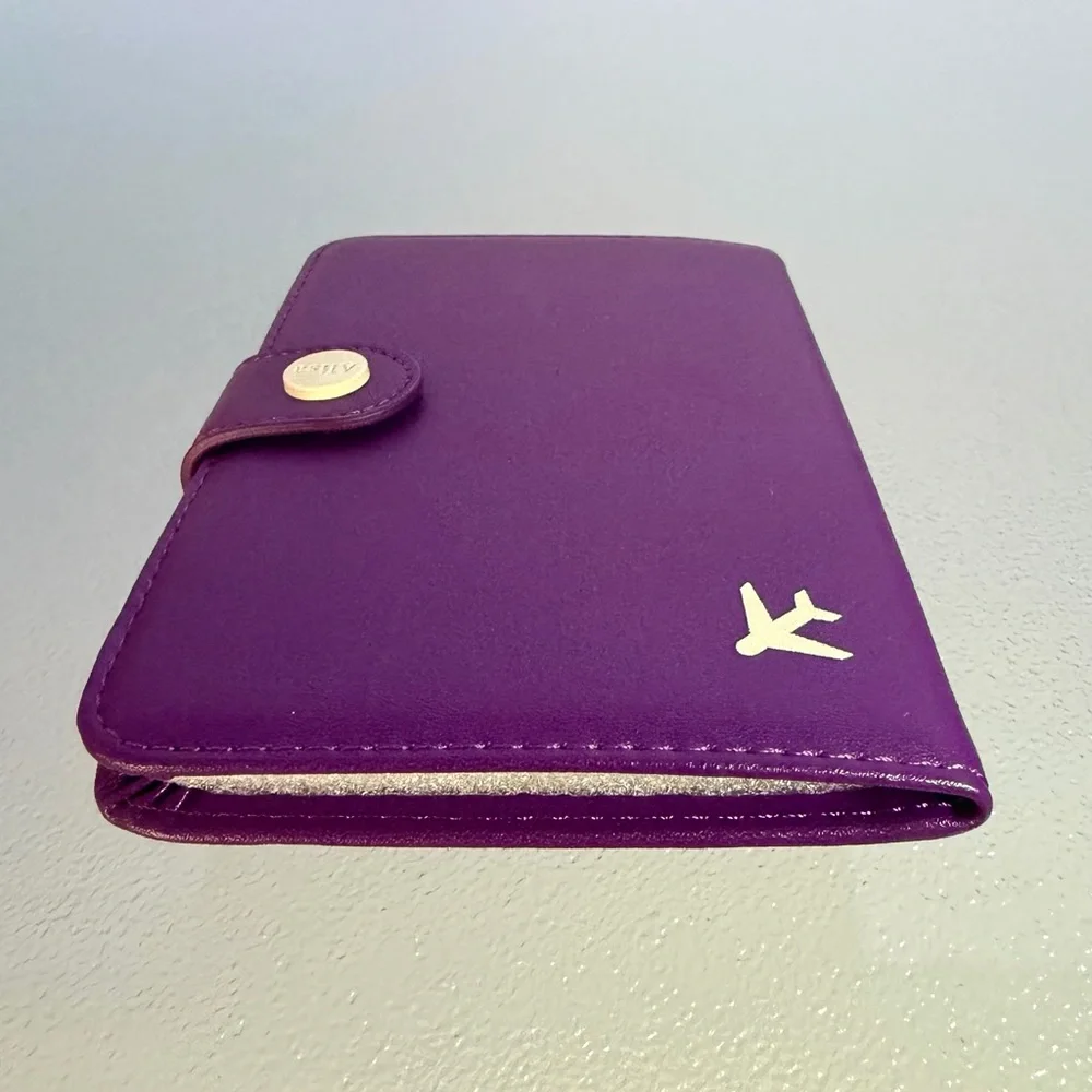Purple Alisa RFID Passport Travel Bifold Wallet - Picture 4 of 7